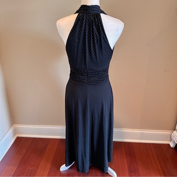 Evan Picone Black and Gold Halter Dress Size 4 - Picture 6 of 10